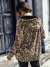 Load image into Gallery viewer, Leopard Print Full Zip Hoodie
