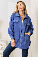 Load image into Gallery viewer, Heimish Cozy Girl Dusty Blue Shacket