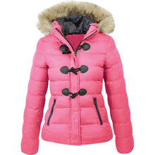 Load image into Gallery viewer, Ladies Slim Fit Horn Button Decor Parka Jacket (5 colors)