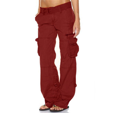 Retro French Mid Waist Loose Lady Cargo Pants (5 colors)