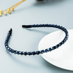 Winding String Crystal Thin Edge Embellished Headband
