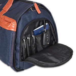 Folding Waterproof Leather Duffel Bag with Shoe Pocket