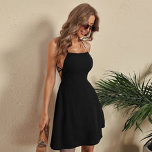 Load image into Gallery viewer, Criss Cross Backless Swing Mini Dress