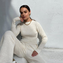 Load image into Gallery viewer, Two Piece Cryptographic Knitted Top and Pants Lounge Set
