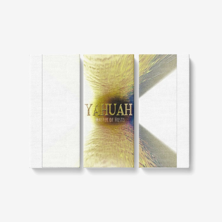 Yahuah-Master of Hosts 02-02 Three Piece Canvas Wall Art for Living Room - Framed Ready to Hang 3x8