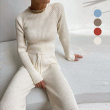 Load image into Gallery viewer, Two Piece Cryptographic Knitted Top and Pants Lounge Set