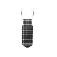 Load image into Gallery viewer, TRP Twisted Patterns 06: Digital Plaid 01-06A Designer Backless V-neck Spaghetti Strap Wrap Midi Dress