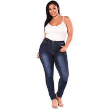 Load image into Gallery viewer, High Waist Stretchy Skinny Blue Denim Plus Size Jeans