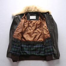 Load image into Gallery viewer, Sheepskin Leather Male Bomber Jacket Wool Collar