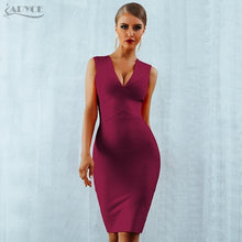 Load image into Gallery viewer, Bodycon Bandage Deep V-Neck Tank Mini Dress