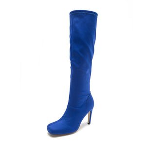 Widened Solid Color Knee High Boots