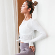 Load image into Gallery viewer, Criss-cross Open Back Long Sleeve Yoga Shirt