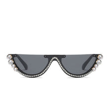Load image into Gallery viewer, Metal Jewel with Rhinestone Decoration Cat Eye Sunglasses