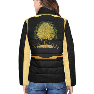 Yahuah-Tree of Life 03-01 Ladies Designer Stand Collar Puffer Jacket