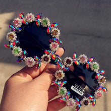 Load image into Gallery viewer, Handmade Vintage Crystal Round Sunglasses