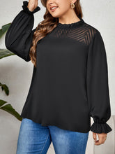 Load image into Gallery viewer, Round Neck Flounce Sleeve Plus Size Blouse