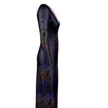 Load image into Gallery viewer, Floral Embosses: Roses 01 Patterned Designer V-neck Cardigan Maxi Dress