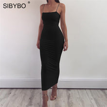 Load image into Gallery viewer, Bodycon Spaghetti Strap Maxi Dress