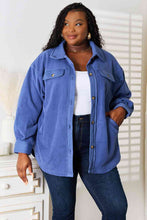 Load image into Gallery viewer, Heimish Cozy Girl Dusty Blue Shacket
