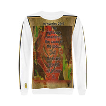 Load image into Gallery viewer, Yahuah-Tree of Life 02-05 STREETZ Ladies Designer Rib Cuff Crewneck Sweatshirt (White)