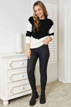Load image into Gallery viewer, Woven Right Two Tone Openwork Rib Knit Sweater