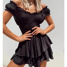 Load image into Gallery viewer, Ruffle Off Shoulder Belted High Waist Romper