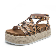 Load image into Gallery viewer, Thin Strap Cross Buckle Platform Sandals
