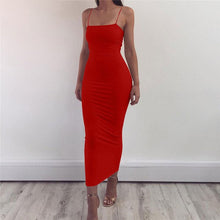 Load image into Gallery viewer, Bodycon Spaghetti Strap Maxi Dress