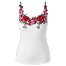 Load image into Gallery viewer, Flower Embroidery Slim Fit Plus Size Cami Tank Top (3 colors)