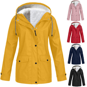 Ladies Plush Lined Rain Jacket (12 colors)