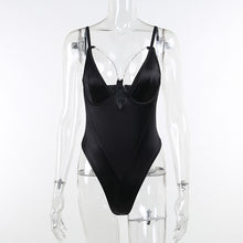 Load image into Gallery viewer, Satin Suspender Chain Conjoined Bodysuit
