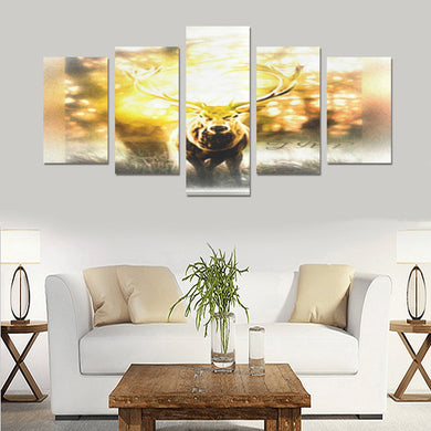 Stunning Deer 01-02 Canvas Wall Art Prints (No Frame) 5 Pieces/Set C