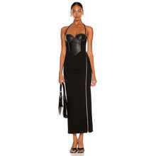 Load image into Gallery viewer, Halter Neck Wrap Chest Bodycon Maxi Dress
