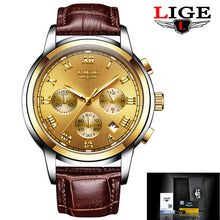 Load image into Gallery viewer, Lige Waterproof Multi-function Luminous Male Business Watch