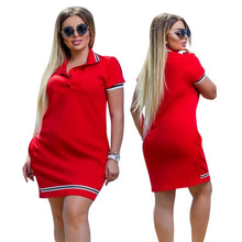 Load image into Gallery viewer, Turn Down Collar Plus Size Mini Dress