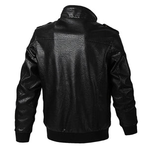 Faux Leather Bomber Jacket (3 colors)