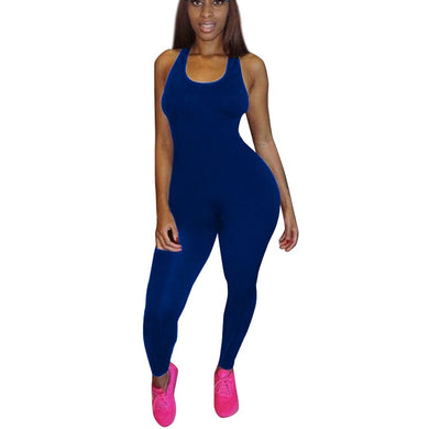Sleeveless Solid Bodycon Jumpsuit