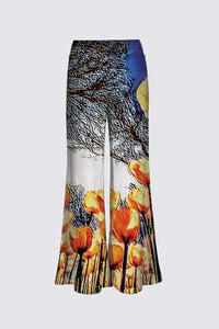 Floral Embosses: Tulip Daydream 01 Designer Carla Palazzo Pants