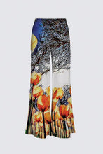 Load image into Gallery viewer, Floral Embosses: Tulip Daydream 01 Designer Carla Palazzo Pants
