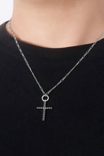 Load image into Gallery viewer, Moissanite Cross Pendant Platinum Plated Necklace