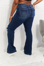 Load image into Gallery viewer, Button Fly High Waist Distressed Flared Jeans