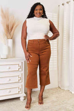 Load image into Gallery viewer, Full Size Tummy Control Garment Dyed Cropped Wide Leg Jeans
