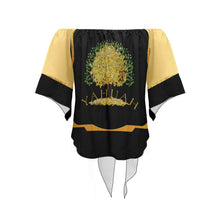 Load image into Gallery viewer, Yahuah-Tree of Life 03-01 Designer Off Shoulder Knot Front Blouse