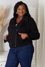 Load image into Gallery viewer, Full Size Zip Up Jacket with Pockets, Black