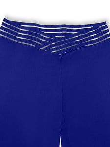 V-Waistband Bootcut Plus Size Pants (Royal Blue/Black)