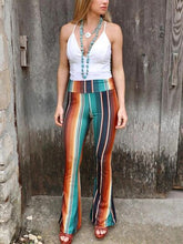 Load image into Gallery viewer, Multicolor Striped High Waist Bootcut Pants