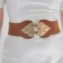 Load image into Gallery viewer, Alloy Leaf Buckle Elastic Belt