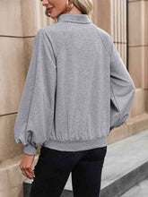 Load image into Gallery viewer, Cloudy Blue Collared Raglan Sleeve Blouse