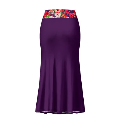 TRP Floral Print 03: Hibiscus Flowers 01-01 Tropical Bloom Mermaid Skirt