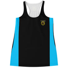 Cargar imagen en el visor de la galería, A-Team 01 Camiseta sin mangas azul con espalda cruzada y diseño para mujer 